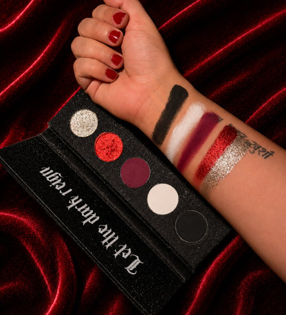 The Last Rites: Where Ravens Rest eyeshadow palette with the Blood Trio lip stains